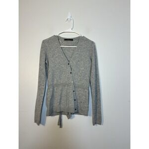 Anagram 100% Cashmere Cardigan Women's Sz‎ Small Gray Preppy Academic Neutral